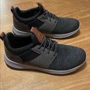 Skechers Men's Black and Gray Casual Slip on Shoes